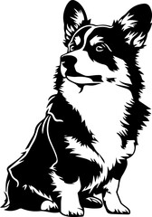 Corgi dog illustration showing pride on a white background  
