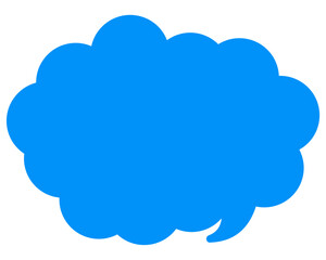 シンプルなカラーの吹き出し　丸みのある雲形