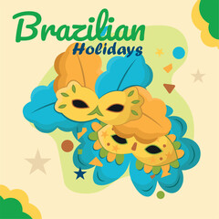 Brazilian carnival masks. Vector