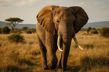 Obraz premium Majestic elephant in African savanna