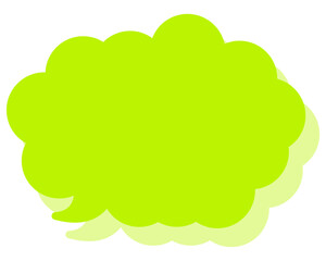 シンプルなカラーの吹き出し　丸みのある雲形