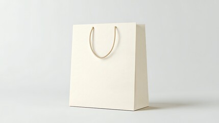 白背景に立つシンプルな紙袋