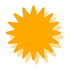 シンプルなカラーの吹き出し　丸みのあるギザギザした形