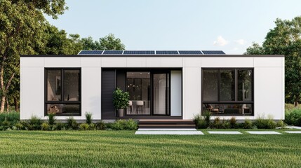 Futuristic solar-powered smart home embracing sustainable living