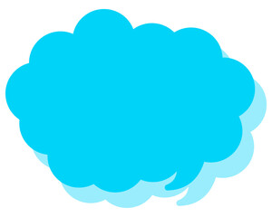 シンプルなカラーの吹き出し　丸みのある雲形