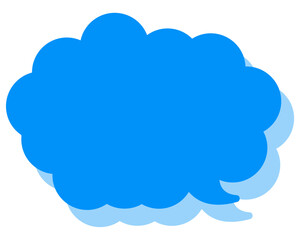 シンプルなカラーの吹き出し　丸みのある雲形