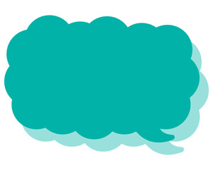 シンプルなカラーの吹き出し　細長い雲形