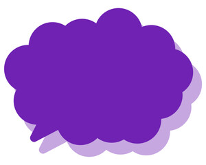 シンプルなカラーの吹き出し　丸みのある雲形