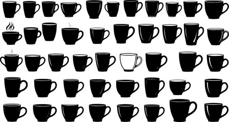 Cup icon for coffee and tea silhouette
