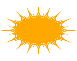 シンプルなカラーの吹き出し　細長いギザギザした形