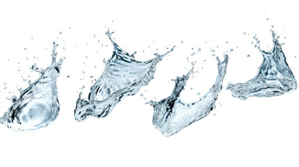 Set of Fresh Water Splashing on transparent background