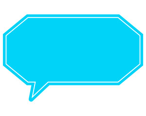 シンプルなカラーの吹き出し　細長い雲形