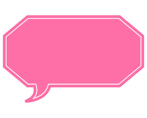 シンプルなカラーの吹き出し　細長い雲形