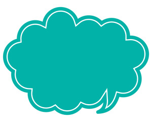 シンプルなカラーの吹き出し　丸みのある雲形