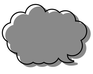 シンプルな線がずれた吹き出し　丸みのある雲形