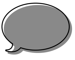 シンプルな線がずれた吹き出し　丸形