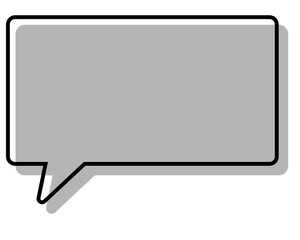 シンプルな線がずれた吹き出し　四角形