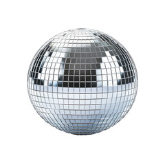 Silver Disco Ball on Transparent Background

