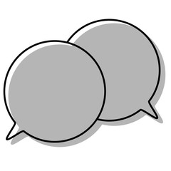 シンプルな線がずれた吹き出し　重なる会話