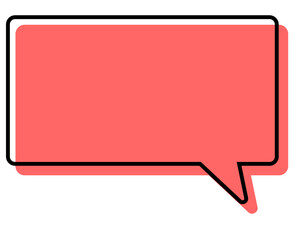 シンプルな線がずれた吹き出し　四角形