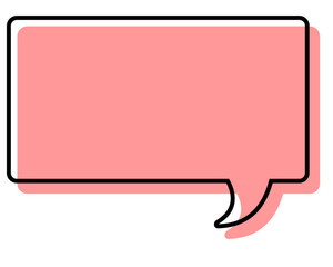 シンプルな線がずれた吹き出し　四角形