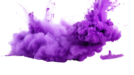 Naklejka premium Purple, Violet, Lilac Color Powder Dust Explosion on transparent background