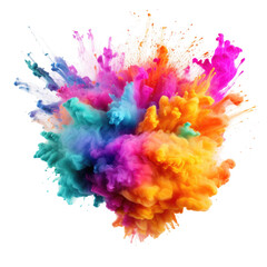 Fototapeta premium Rainbow Powder Explosion on transparent background