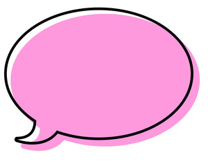 Fototapeta premium シンプルな線がずれた吹き出し 丸形