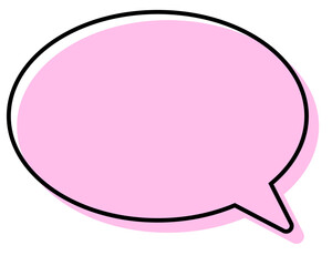 シンプルな線がずれた吹き出し　丸形