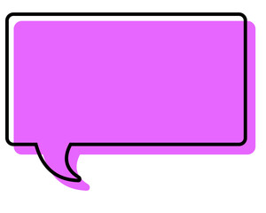 Naklejka premium シンプルな線がずれた吹き出し 四角形