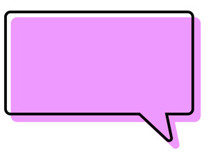 シンプルな線がずれた吹き出し　四角形