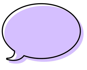 シンプルな線がずれた吹き出し　丸形