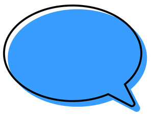 シンプルな線がずれた吹き出し　丸形