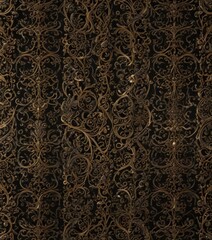 Intricate black & gold filigree, metallic sheen, luxurious VIP texture , event, party