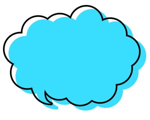 シンプルな線がずれた吹き出し　丸みのある雲形