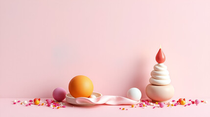 concepto de formas e ideas sobre fondo pastel