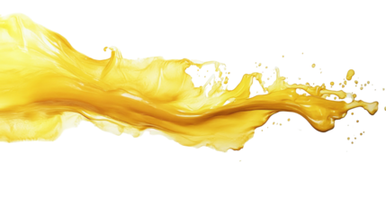 Yellow Watercolor Paint Brush Stroke on transparent background