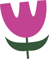 vector illustration of a pink and green ribbon flower