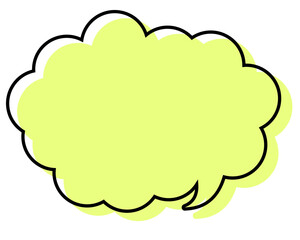 シンプルな線がずれた吹き出し　丸みのある雲形