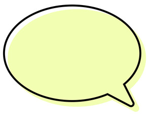 シンプルな線がずれた吹き出し　丸形