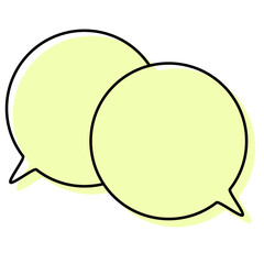 シンプルな線がずれた吹き出し　重なる会話(複数の値)