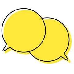 シンプルな線がずれた吹き出し　重なる会話(複数の値)