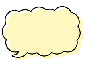 シンプルな線がずれた吹き出し　細長い雲形