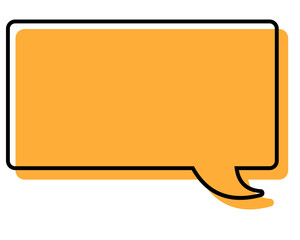 シンプルな線がずれた吹き出し　四角形