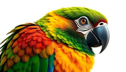 Fototapeta premium colorful parrot is standing on a white background
