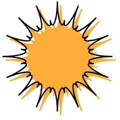 シンプルな線がずれた吹き出し　ギザギザした形