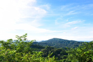 Fototapeta premium Mountain landscape with blue sky in Bandarban