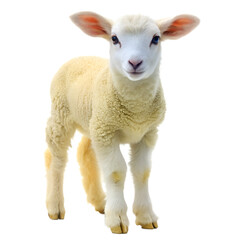 Fototapeta premium White Wool Lamb Isolated on White