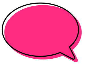 Fototapeta premium シンプルな線がずれた吹き出し 丸形