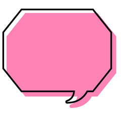 シンプルな線がずれた吹き出し　角のある八角形